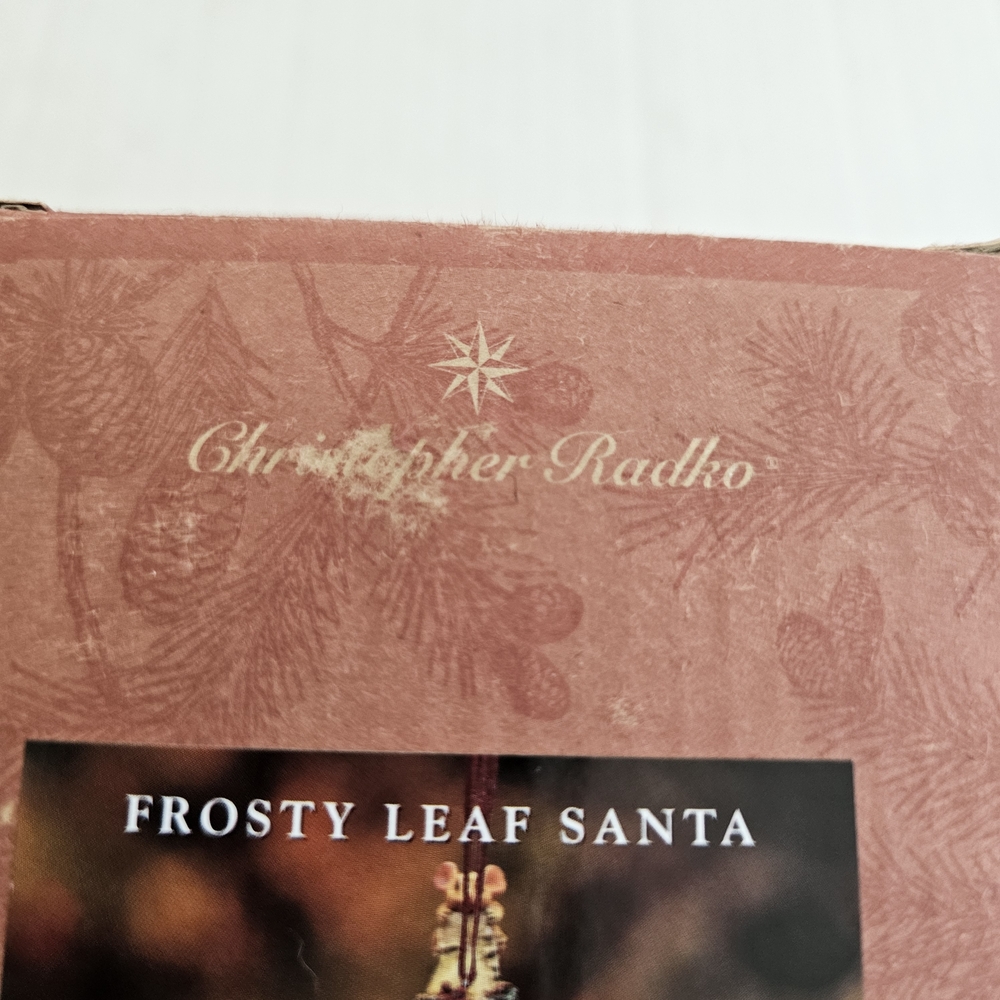 Christopher Radko Woodland Winds Frosty Leaf Santa Ornament 1998 Vintage - Picture 12 of 14